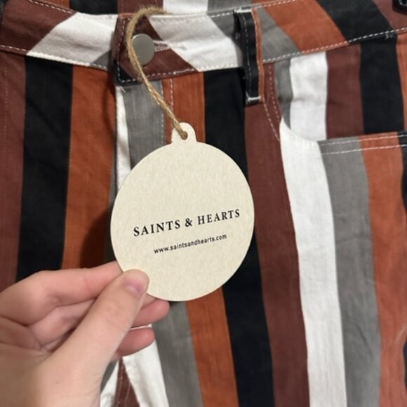 Saints and Hearts FALL Striped Flare Bell Bottom Pants - Picture 3 of 4